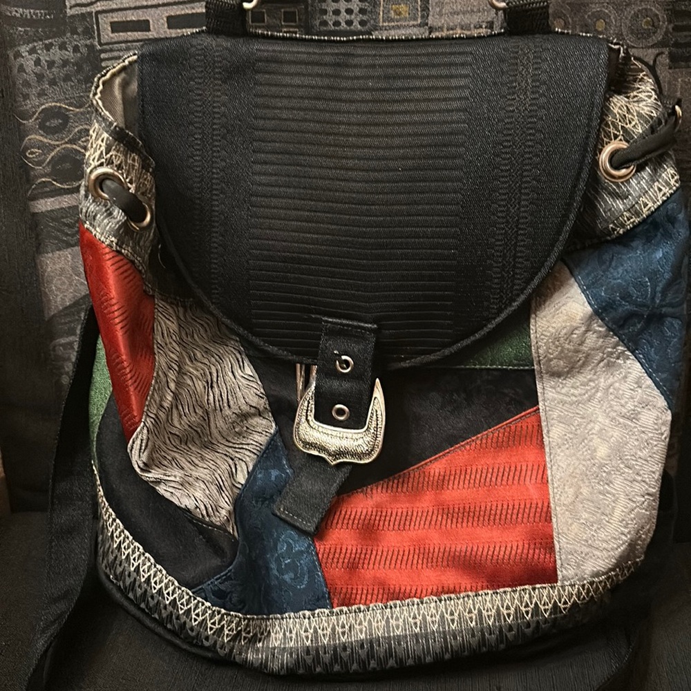 Unique patched fabric purse
